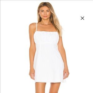 Heart strings mini dress in white